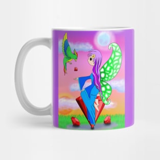 Ruby Crystal Fairy and Bird Friend Mug